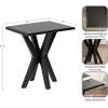 imageKate and Laurel Yates MidCentury Modern Wooden Rectangle Side Table 22 x 18 x 25 Black Transitional Rectangular End Table with Geometric XDesign for Use as Bedroom Black Night Stand