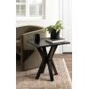 imageKate and Laurel Yates MidCentury Modern Wooden Rectangle Side Table 22 x 18 x 25 Black Transitional Rectangular End Table with Geometric XDesign for Use as Bedroom Black Night Stand