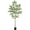 imageBlack Olive Tree 7ft  Faux Black Olive Tree with Natural Trunk and Realistic Leaves  Olive Trees Artificial Indoor for Modern Home Office House Living Room Decor