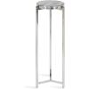 imageKate and Laurel Aguilar Modern Round Drink Table 9 x 9 x 23 Emperador Brown Marble and Black Genuine Marble Accent Table for Use as Indoor Plant Stand or Pedestal Martini TableSilver