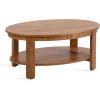imageKate and Laurel Foxford Modern Tiered Oval Coffee Table 38 x 24 x 18 Natural Brown Transitional TwoTier Living Room Table with Storage and Resilient Wood ConstructionNatural