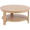 imageKate and Laurel Foxford Tiered Round Coffee Table 34 x 34 x 17 Light Natural Transitional TwoTier Circle Living Room Table with Storage and Resilient Wood Construction
