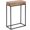 imageKate and Laurel Karlsen Modern Wood and Metal Burlwood Narrow Side Table 16 x 24 x 8 Burlwood and Gold Slim End Table for Use as Skinny Bedroom Nightstand or Entryway Table OptionNaturalBlack