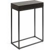 imageKate and Laurel Karlsen Modern Wood and Metal Burlwood Narrow Side Table 16 x 24 x 8 Burlwood and Gold Slim End Table for Use as Skinny Bedroom Nightstand or Entryway Table OptionBlack