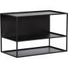 imageKate and Laurel Nomi Modern Metal Floating Side Table with Storage 18 x 10 x 12 Black Contemporary Tiered Floating End Table for Use as Wall Shelf for Small Spaces