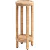 imageKate and Laurel Rafina Round Rattan Drink Table 9 x 9 x 22 Natural Brown Transitional Boho Circle Wooden Accent Pedestal Table for Indoor Plant Stand or Living Room Accent Table