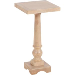 imageKate and Laurel Butterfield Traditional Square Pedestal Side Table 12 x 12 x 25 Light Natural Vintage Wooden End Table for Use as Small Bedroom Nightstand or Indoor Plant StandNatural