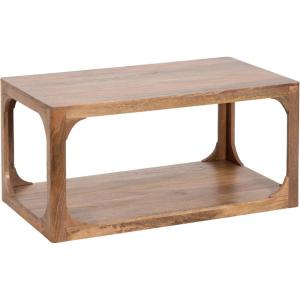 imageKate and Laurel Dahl Transitional Rectangular Coffee Table 36 x 20 x 18 Natural Wood Modern Rectangle Living Room Table with Solid Mango Wood Construction and Bonus Underlying StorageNatural