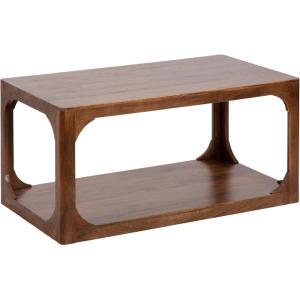 imageKate and Laurel Dahl Transitional Rectangular Coffee Table 36 x 20 x 18 Natural Wood Modern Rectangle Living Room Table with Solid Mango Wood Construction and Bonus Underlying StorageWalnut Brown