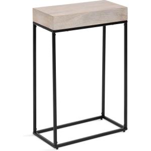 imageKate and Laurel Karlsen Modern Wood and Metal Burlwood Narrow Side Table 16 x 24 x 8 Burlwood and Gold Slim End Table for Use as Skinny Bedroom Nightstand or Entryway Table OptionWhiteBlack