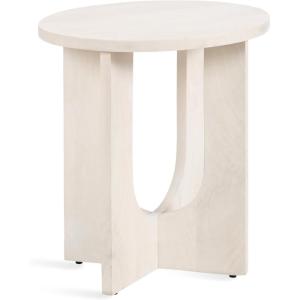 imageKate and Laurel Sureda Modern Wooden Oval Side Table 20 x 16 x 22 Black Transitional Wood End Table for Use as Bedroom Nightstand or Living Room Plant Stand TableWhite