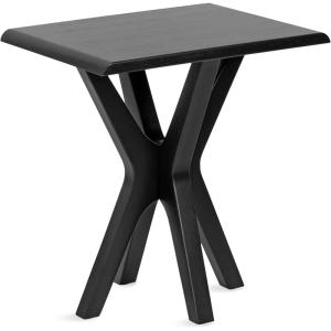 imageKate and Laurel Yates MidCentury Modern Wooden Rectangle Side Table 22 x 18 x 25 Black Transitional Rectangular End Table with Geometric XDesign for Use as Bedroom Black Night Stand