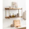 imageKate and Laurel Dominic Modern Metal Bathroom Shelf 20 x 7 x 30 Bronze Contemporary Sleek 3Tier Floating Shelves for Wall Decor Display and Over Toilet StorageGold