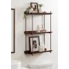 imageKate and Laurel Dominic Modern Metal Bathroom Shelf 20 x 7 x 30 Bronze Contemporary Sleek 3Tier Floating Shelves for Wall Decor Display and Over Toilet StorageBronze