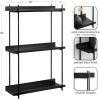 imageKate and Laurel Dominic Modern Metal Bathroom Shelf 20 x 7 x 30 Bronze Contemporary Sleek 3Tier Floating Shelves for Wall Decor Display and Over Toilet StorageBlack