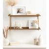 imageKate and Laurel Dominic Modern Metal Bathroom Shelf 20 x 7 x 30 Bronze Contemporary Sleek 3Tier Floating Shelves for Wall Decor Display and Over Toilet StorageGold