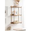 imageKate and Laurel Dominic Modern Metal Bathroom Shelf 20 x 7 x 30 Bronze Contemporary Sleek 3Tier Floating Shelves for Wall Decor Display and Over Toilet StorageGold