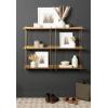imageKate and Laurel Dominic Modern Metal Bathroom Shelf 20 x 7 x 30 Bronze Contemporary Sleek 3Tier Floating Shelves for Wall Decor Display and Over Toilet StorageGold