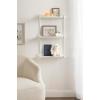 imageKate and Laurel Dominic Modern Metal Bathroom Shelf 20 x 7 x 30 Bronze Contemporary Sleek 3Tier Floating Shelves for Wall Decor Display and Over Toilet StorageWhite