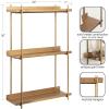 imageKate and Laurel Dominic Modern Metal Bathroom Shelf 20 x 7 x 30 Bronze Contemporary Sleek 3Tier Floating Shelves for Wall Decor Display and Over Toilet StorageGold