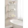 imageKate and Laurel Dominic Modern Metal Bathroom Shelf 20 x 7 x 30 Bronze Contemporary Sleek 3Tier Floating Shelves for Wall Decor Display and Over Toilet StorageWhite