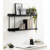 imageKate and Laurel Dominic Modern Metal Bathroom Shelf 20 x 7 x 30 Bronze Contemporary Sleek 3Tier Floating Shelves for Wall Decor Display and Over Toilet StorageBlack