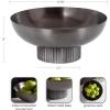 imageKate and Laurel Rooks Ribbed Decorative Metal Bowl 12 Inch Diameter Brass Modern Raised Fruit Bowl for Kitchen Counter or Use as a Key Bowl for an Entryway TablePewter