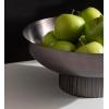 imageKate and Laurel Rooks Ribbed Decorative Metal Bowl 12 Inch Diameter Brass Modern Raised Fruit Bowl for Kitchen Counter or Use as a Key Bowl for an Entryway TablePewter