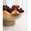 imageKate and Laurel Rooks Ribbed Decorative Metal Bowl 12 Inch Diameter Brass Modern Raised Fruit Bowl for Kitchen Counter or Use as a Key Bowl for an Entryway TableGold