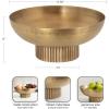 imageKate and Laurel Rooks Ribbed Decorative Metal Bowl 12 Inch Diameter Brass Modern Raised Fruit Bowl for Kitchen Counter or Use as a Key Bowl for an Entryway TableGold