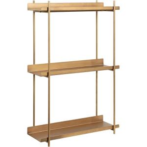imageKate and Laurel Dominic Modern Metal Bathroom Shelf 20 x 7 x 30 Bronze Contemporary Sleek 3Tier Floating Shelves for Wall Decor Display and Over Toilet StorageGold