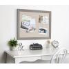 imageDesignOvation Beatrice Framed Linen Fabric Pinboard 27x33 White Rustic Wall OrganizationGrey