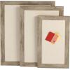 imageDesignOvation Beatrice Framed Linen Fabric Pinboard 27x33 White Rustic Wall OrganizationRustic Brown