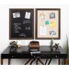 imageDesignOvation Beatrice Framed Linen Fabric Pinboard 27x33 White Rustic Wall OrganizationWalnut Brown