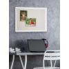 imageDesignOvation Beatrice Framed Linen Fabric Pinboard 27x33 White Rustic Wall OrganizationWhite