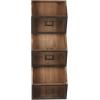 imageKate and Laurel Burdock Rustic Wood and Metal Wall Vertical Storage Pockets BrownRustic Brown