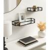 imageKate and Laurel Ciel Glam Geometric Wall Shelf 18 x 24 White Decorative Shelves for Use as OverThe Toilet Storage or Bedroom Display ShelvingBlack