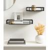 imageKate and Laurel Ciel Glam Geometric Wall Shelf 18 x 24 White Decorative Shelves for Use as OverThe Toilet Storage or Bedroom Display ShelvingBlack