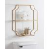 imageKate and Laurel Ciel Glam Geometric Wall Shelf 18 x 24 White Decorative Shelves for Use as OverThe Toilet Storage or Bedroom Display ShelvingGold