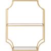 imageKate and Laurel Ciel Glam Geometric Wall Shelf 18 x 24 White Decorative Shelves for Use as OverThe Toilet Storage or Bedroom Display ShelvingGold