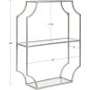 imageKate and Laurel Ciel Glam Geometric Wall Shelf 18 x 24 White Decorative Shelves for Use as OverThe Toilet Storage or Bedroom Display ShelvingSilver