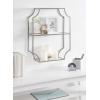imageKate and Laurel Ciel Glam Geometric Wall Shelf 18 x 24 White Decorative Shelves for Use as OverThe Toilet Storage or Bedroom Display ShelvingSilver