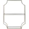 imageKate and Laurel Ciel Glam Geometric Wall Shelf 18 x 24 White Decorative Shelves for Use as OverThe Toilet Storage or Bedroom Display ShelvingSilver