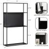 imageKate and Laurel Nomi Modern Metal Bathroom Wall Shelf 18 x 6 x 32 Black Contemporary Sleek Tiered Metal Shelves for Wall Decor Display and OverTheToilet StorageBlack
