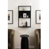imageKate and Laurel Nomi Modern Metal Bathroom Wall Shelf 18 x 6 x 32 Black Contemporary Sleek Tiered Metal Shelves for Wall Decor Display and OverTheToilet StorageBlack