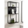 imageKate and Laurel Nomi Modern Metal Bathroom Wall Shelf 18 x 6 x 32 Black Contemporary Sleek Tiered Metal Shelves for Wall Decor Display and OverTheToilet StorageBlack