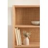 imageKate and Laurel Ori Wooden Boho ThreeTier Wall Shelf 19 x 8 x 30 Natural Rattan Modern Small Bookshelf with Three Tiers for Use as Living Room Display or Over The Toilet StorageNatural