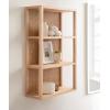 imageKate and Laurel Ori Wooden Boho ThreeTier Wall Shelf 19 x 8 x 30 Natural Rattan Modern Small Bookshelf with Three Tiers for Use as Living Room Display or Over The Toilet StorageNatural