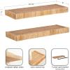 imageKate and Laurel Rahmati Modern Rattan Floating Shelves Set of 2 24 x 8 Natural Rattan Boho Bathroom and Kitchen Shelves for Above Toilet or Cute Nursery Bookshelves