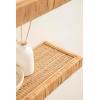 imageKate and Laurel Rahmati Modern Rattan Floating Shelves Set of 2 24 x 8 Natural Rattan Boho Bathroom and Kitchen Shelves for Above Toilet or Cute Nursery Bookshelves
